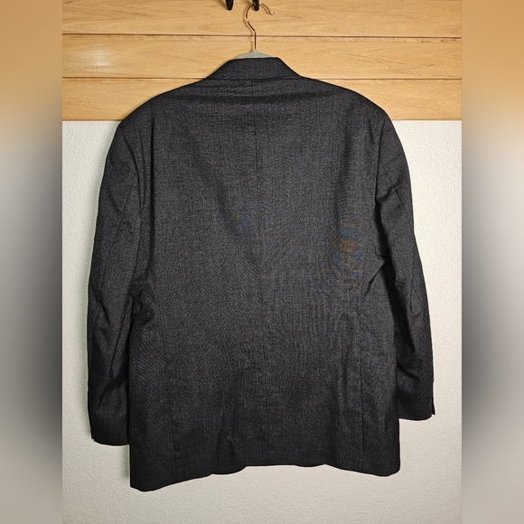 New Wool Single Breasted Men's Sport Coat Jacket Blazer Stafford 43 L Charcoal - Picture 2 of 11